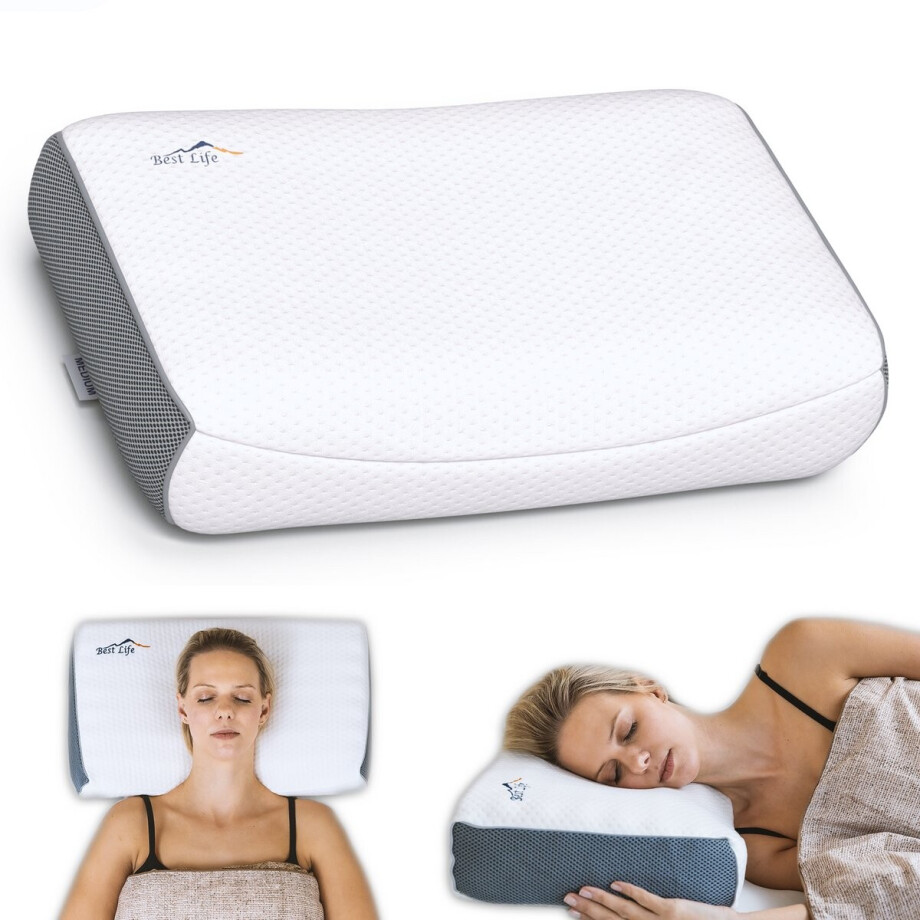 Best Life Hoofdkussen Nekklachten - Ergonomisch Traagschuim Kussen - Slaapkussen - Pillow afbeelding 1