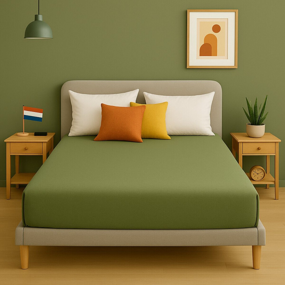 Saphira ESSENTIALS Badstof Hoeslaken – Groen – 90x200 cm – 30 cm Matrashoogte – 80% Katoen / 20% Polyester – 360° Rondom Elastiek – Luxe Comfort & Perfecte Pasvorm afbeelding 1