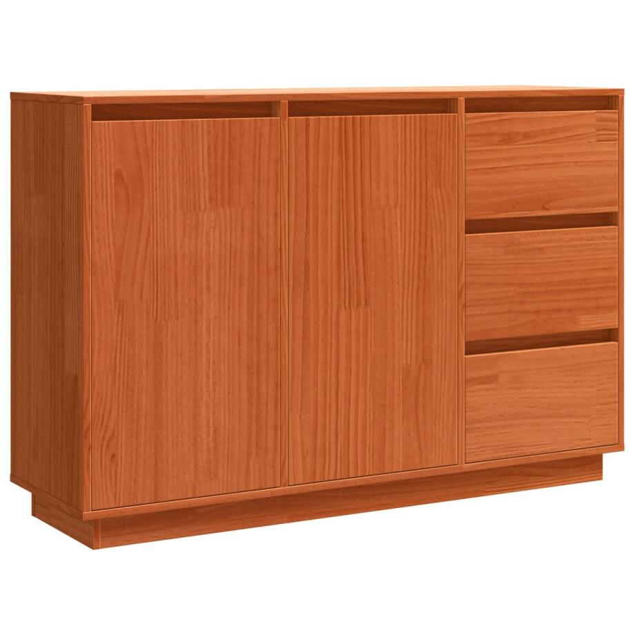 vidaXL - Dressoir - met - lade - Bruin - 111 - x - 34 - x - 75 - cm - Massief - grenenhout afbeelding 1