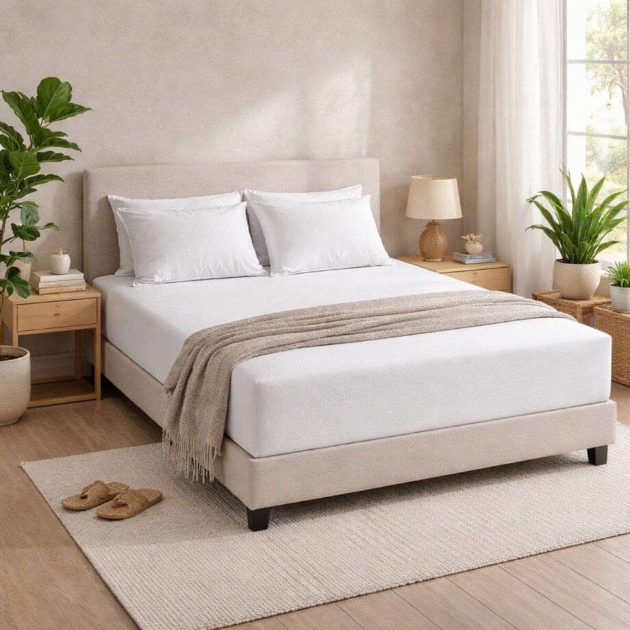 Saphira COZY Molton Hoeslaken – Wit – 180x200 cm – Geschikt voor Matras tot 30 cm – 80% Katoen / 20% Polyester – Absorberend & Beschermend – 360° Rondom Elastiek – Zacht, Warm & Perfecte Pasvorm Saphira COZY Molton Hoeslaken – Wit – 180x200 cm – Geschikt voor Matras tot 30 cm – 80% Katoen / 20% Polyester – Absorberend & Beschermend – 360° Rondom Elastiek – Zacht, Warm & Perfecte Pasvorm afbeelding 1
