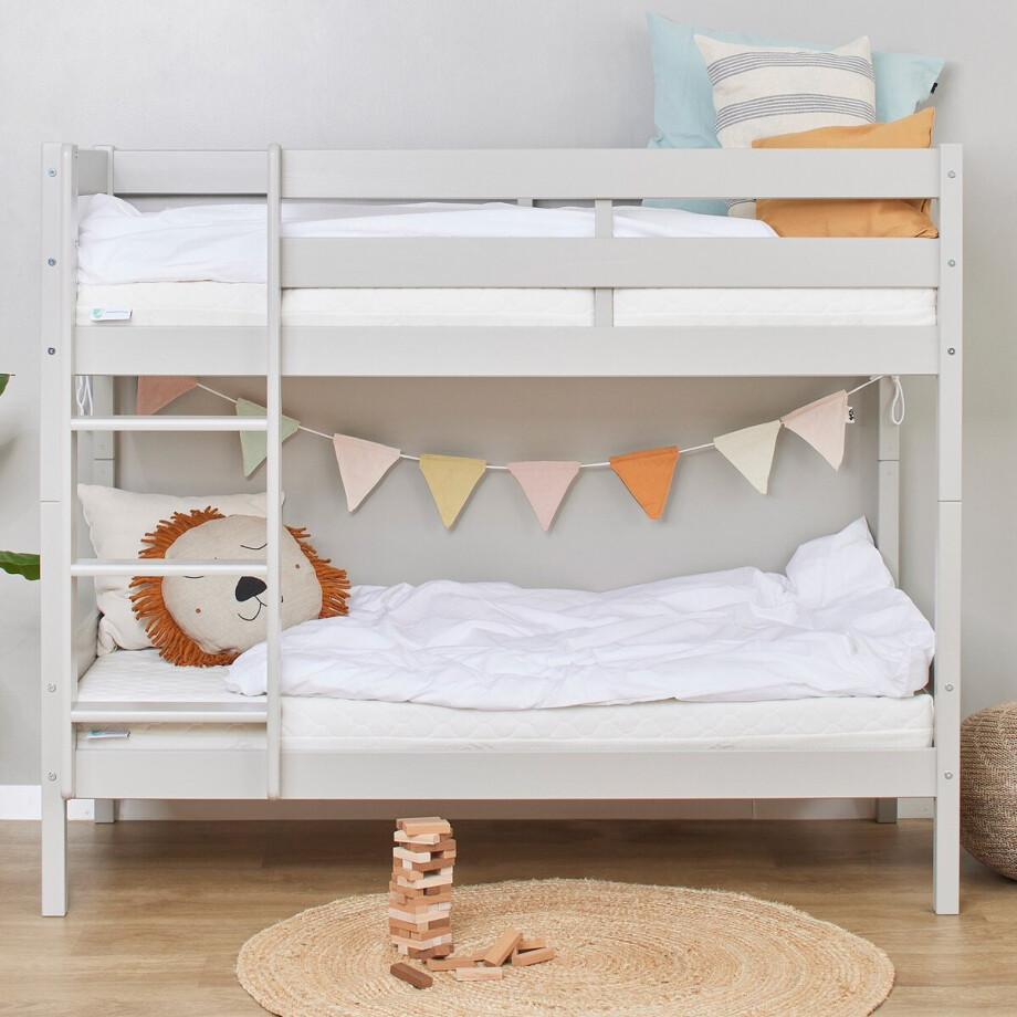 ECO Comfort stapelbed 70x160 cm met lattenbodem, Duif Grijs, ECO-gecertificeerd FSC-hout, Massief Grenenhout, Lak op Waterbasis, Gemaakt in de EU, 10 jaar Fabrieksgarantie ECO Comfort stapelbed 70x160 cm met lattenbodem, Duif Grijs, ECO-gecertificeerd FSC-hout, Massief Grenenhout, Lak op Waterbasis, Gemaakt in de EU, 10 jaar Fabrieksgarantie afbeelding 1