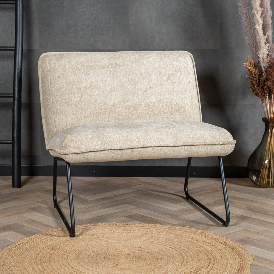 Bronx71® Scandinavische fauteuil Merle taupe/beige stof gemêleerd afbeelding 1