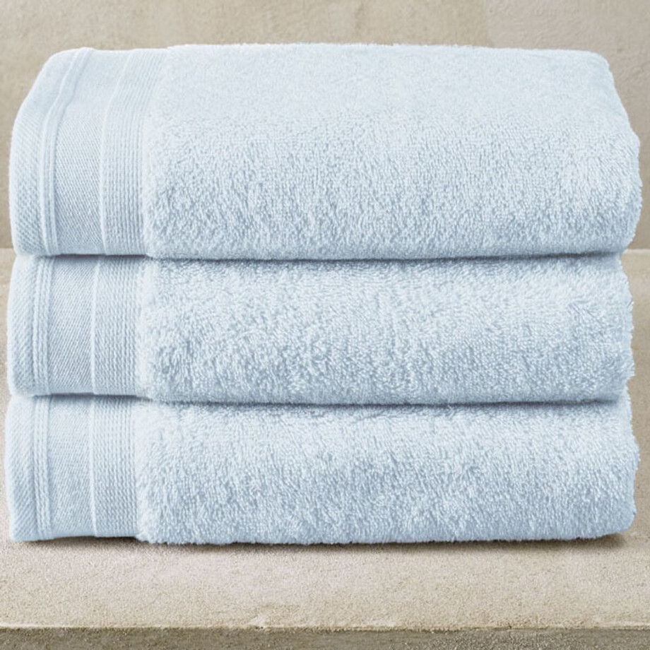 De Witte Lietaer Handdoek Contessa Powder Blue - Set 3 stuks - 50 x 100 cm - Blauw - Katoen De Witte Lietaer Handdoek Contessa Powder Blue - Set 3 stuks - 50 x 100 cm - Blauw - Katoen afbeelding 1
