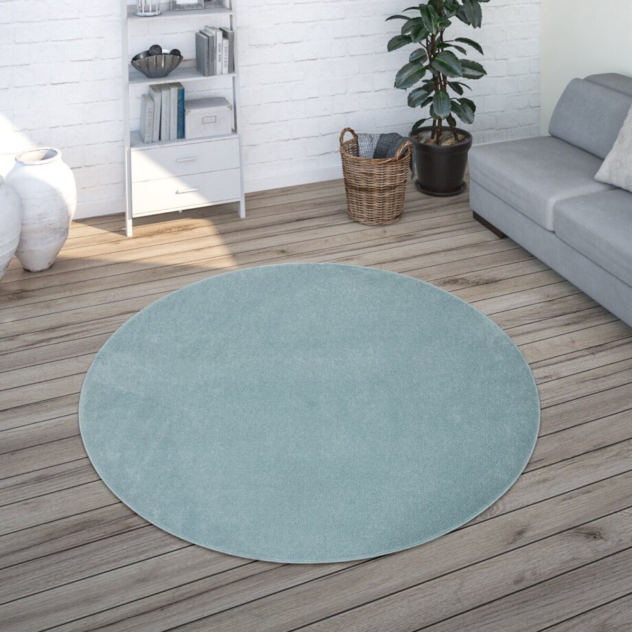 Paco Home Vloerkleed Woonkamer Effen Eenvoudig En Modern Laagpolig, Versch. Afmetingen Kleuren 200 cm Rund Paco Home Vloerkleed Woonkamer Effen Eenvoudig En Modern Laagpolig, Versch. Afmetingen Kleuren 200 cm Rund afbeelding 1