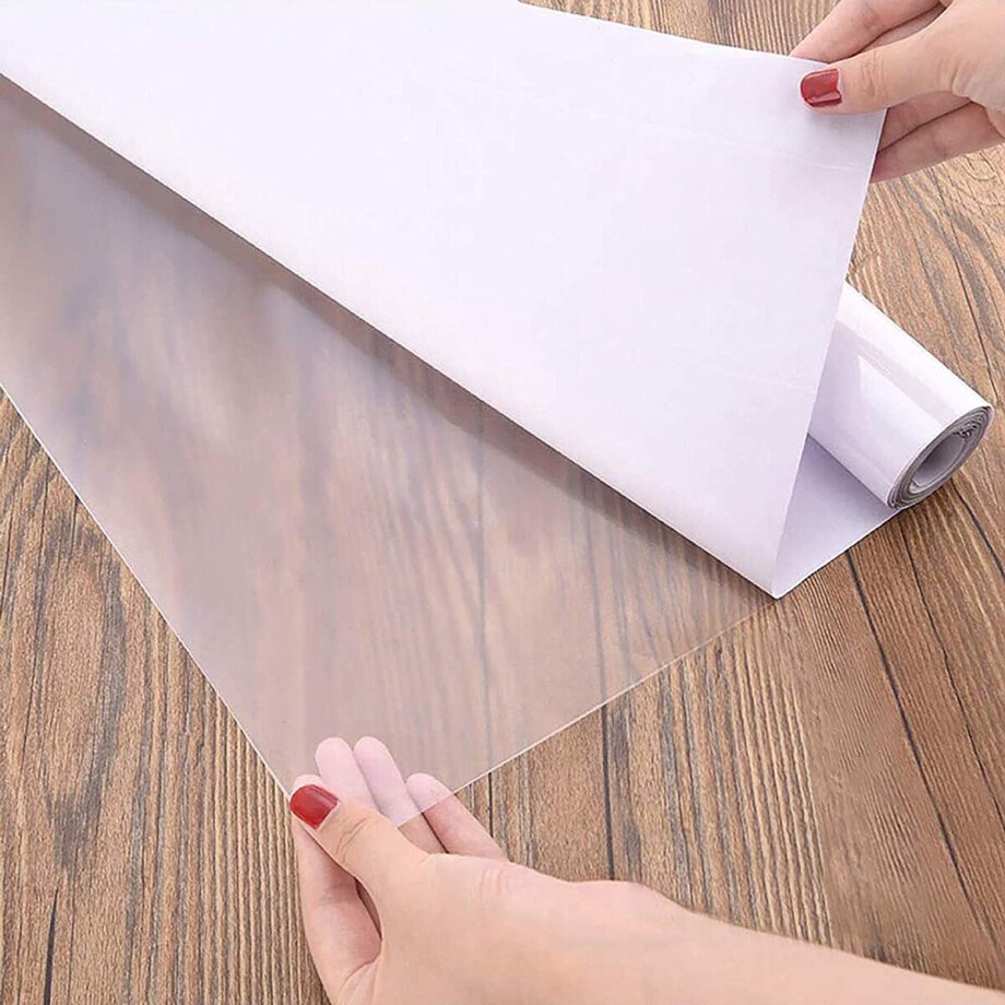 Decoratieve zelfklevende vinylfolie op rol per meter - Wasbare, waterdichte sticker voor muren, keukens en meubels - 60 cm x 40 m - Transparant Decoratieve zelfklevende vinylfolie op rol per meter - Wasbare, waterdichte sticker voor muren, keukens en meubels - 60 cm x 40 m - Transparant afbeelding 1