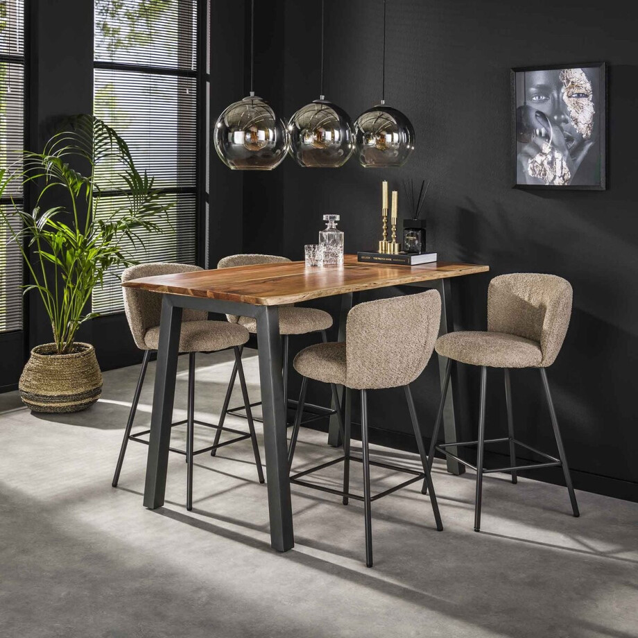 Dimehouse Industriële Bartafel Aberdeen Acaciahout Boomstamvorm 147x80 - 147 x 80 x 92 cm - Hout - Industrieel Dimehouse Industriële Bartafel Aberdeen Acaciahout Boomstamvorm 147x80 - 147 x 80 x 92 cm - Hout - Industrieel afbeelding 1