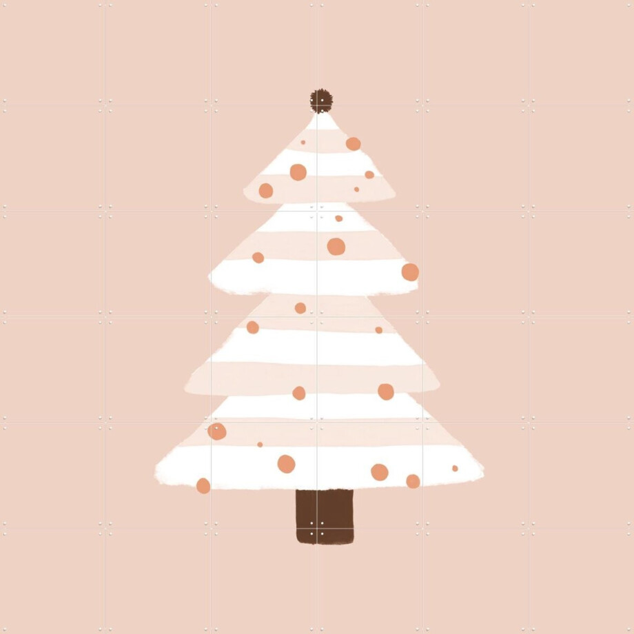 IXXI Blush Christmas Tree, Orara Studio & Various - 120 x 120 cm - Gratis ophangtool - Grote wanddecoratie en posters - Speels, Fantasierijk, Digitale afbeelding 1