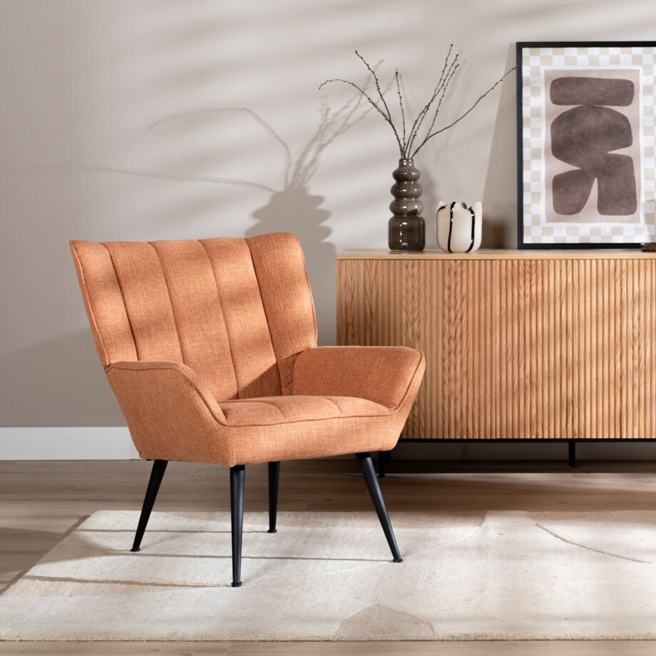 Bronx71® Fauteuil City linnen koper Bronx71® Fauteuil City linnen koper afbeelding 1
