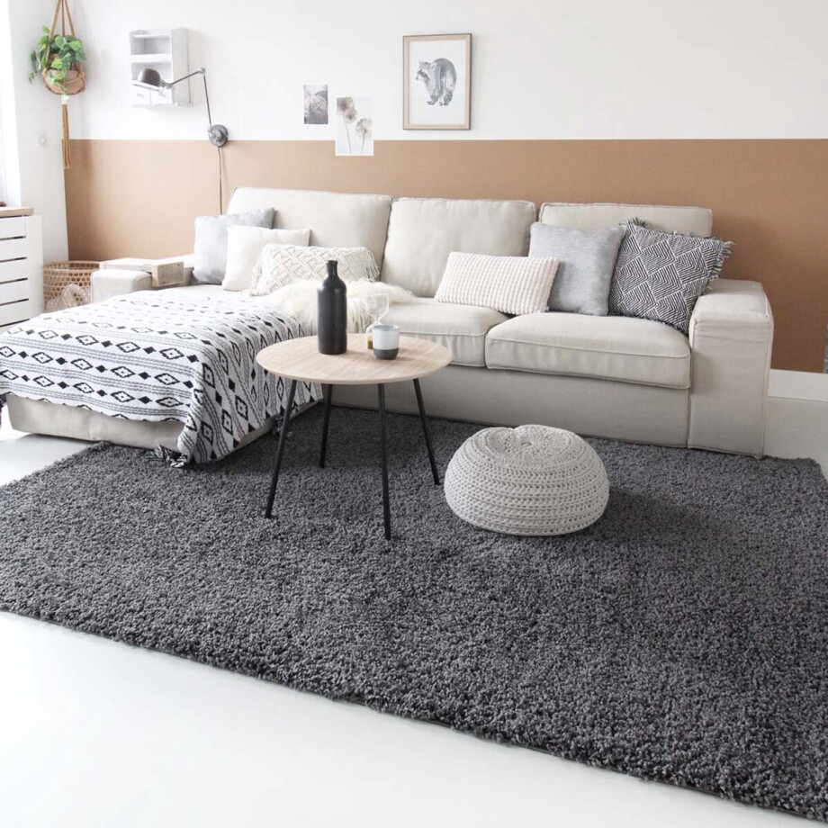 Hoogpolig vloerkleed shaggy Trend effen - grijs 300x400 cm Hoogpolig vloerkleed shaggy Trend effen - grijs 300x400 cm afbeelding 1
