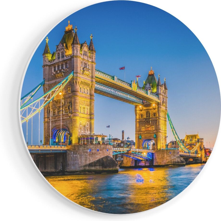 Artaza Forex Muurcirkel Tower Bridge in Londen met Verlichting - 70x70 cm - Wandcirkel - Rond Schilderij - Wanddecoratie Cirkel - Muurdecoratie Artaza Forex Muurcirkel Tower Bridge in Londen met Verlichting - 70x70 cm - Wandcirkel - Rond Schilderij - Wanddecoratie Cirkel - Muurdecoratie afbeelding 1