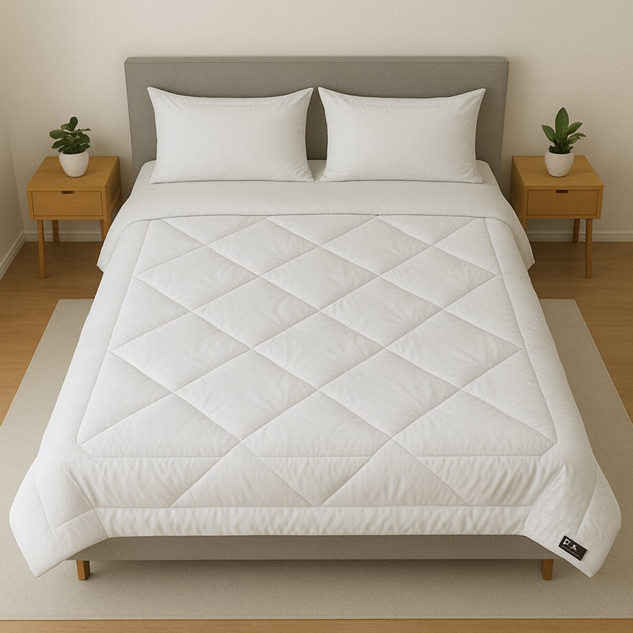 Saphira – Premium Cloudtouch Dekbed – Extra Zacht & Dik – Ultra Zachte Imitatie Donsvulling – All-Season Dekbed – Anti-Allergisch – 200x220 cm – Wit met Luxe Geweven Patroon afbeelding 1