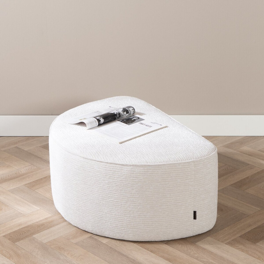 Bronx71® Hocker Mio halve maan ribstof off white Bronx71® Hocker Mio halve maan ribstof off white afbeelding 1