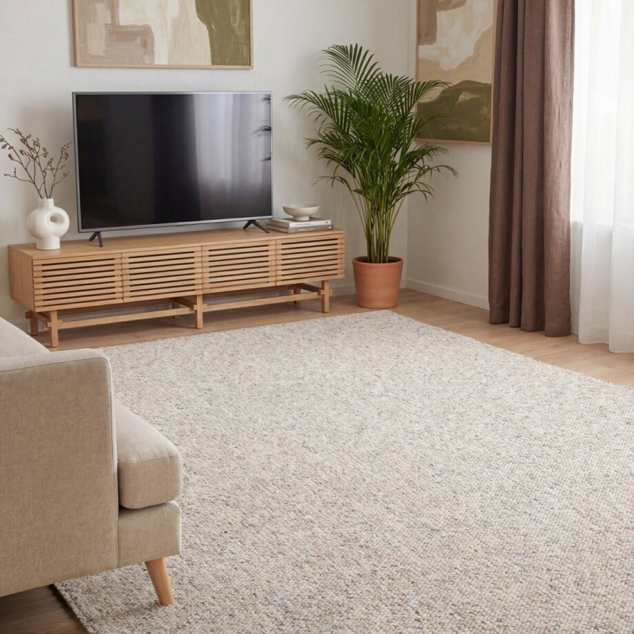 Elle Decoration Rocco vloerkleed in wol-look Rocco Crème/Multicolor - 160 x 230 cm - (M) afbeelding 1