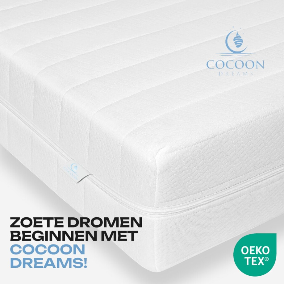 Matras - 90x200 cm - 20CM - PREMIUM BAMBOO Tijk - Afritsbaar / Wasbaar - Nasa Koudschuim - Orthopedisch - Anti-allergie - Hotel XXL - Stevig afbeelding 1