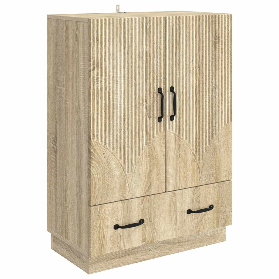 vidaXL - Dressoir - met - lade - Sonoma - Eiken - 66 - x - 34,5 - x - 92 - cm - Bewerkt - hout vidaXL - Dressoir - met - lade - Sonoma - Eiken - 66 - x - 34,5 - x - 92 - cm - Bewerkt - hout afbeelding 1