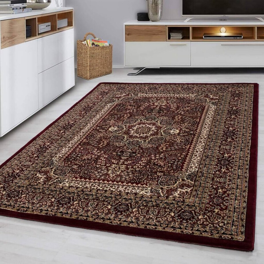 Flycarpets Klassiek Vloerkleed Marrakesh - Rood - 240x340 cm - Oosters motief - Perzisch Tapijt - Laagpolig Retro Kleed Woonkamer afbeelding 1
