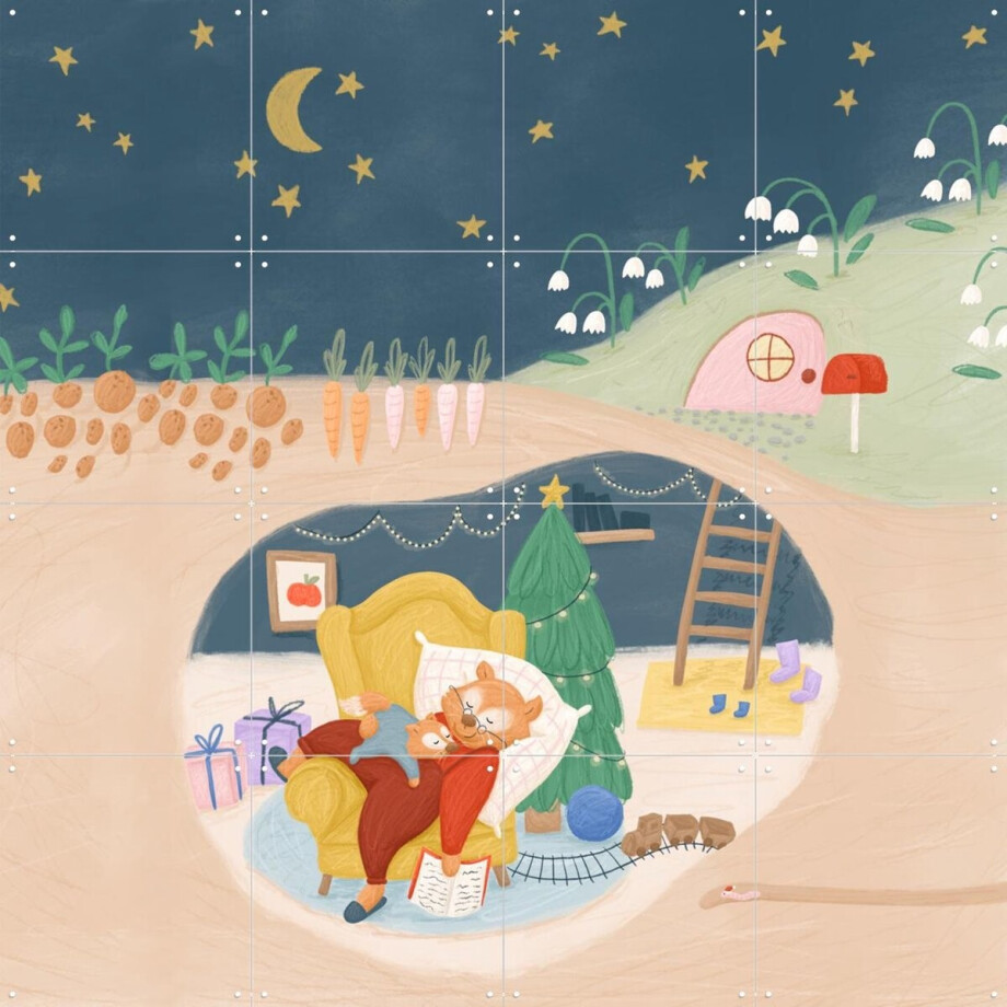 IXXI Cozy Christmas, Studio Phie - 80 x 80 cm - Gratis ophangtool - Grote wanddecoratie en posters - Cartoonesk, Illustraties, Fantasierijk IXXI Cozy Christmas, Studio Phie - 80 x 80 cm - Gratis ophangtool - Grote wanddecoratie en posters - Cartoonesk, Illustraties, Fantasierijk afbeelding 1