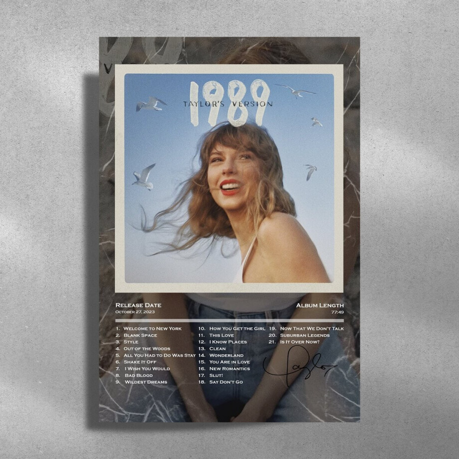 Taylor Swift - 1989 - Metalen Poster 30x40cm - album cover afbeelding 1