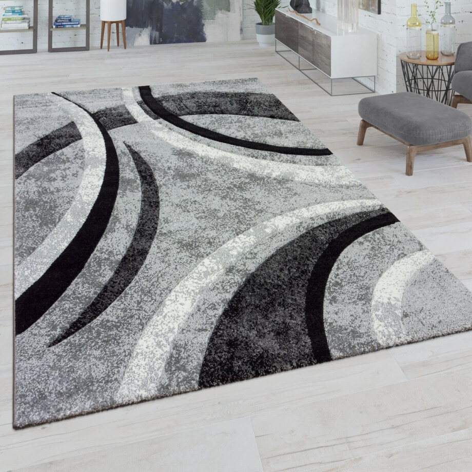 Paco Home Vloerkleed Woonkamer Laagpolig Vintage Handgemaakt Contour Gesneden 3D Look 80x300 cm afbeelding 1