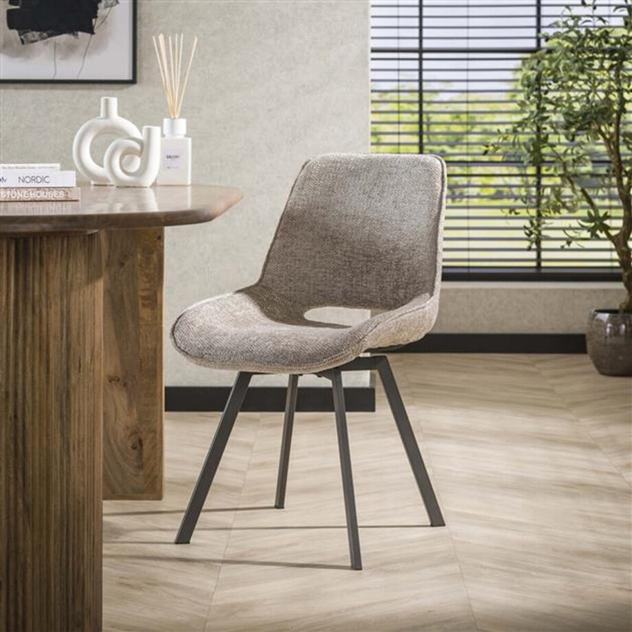 Hoyz Collection - Stoel Swivel - Rich Zandkleur - Set van 4 Hoyz Collection - Stoel Swivel - Rich Zandkleur - Set van 4 afbeelding 1