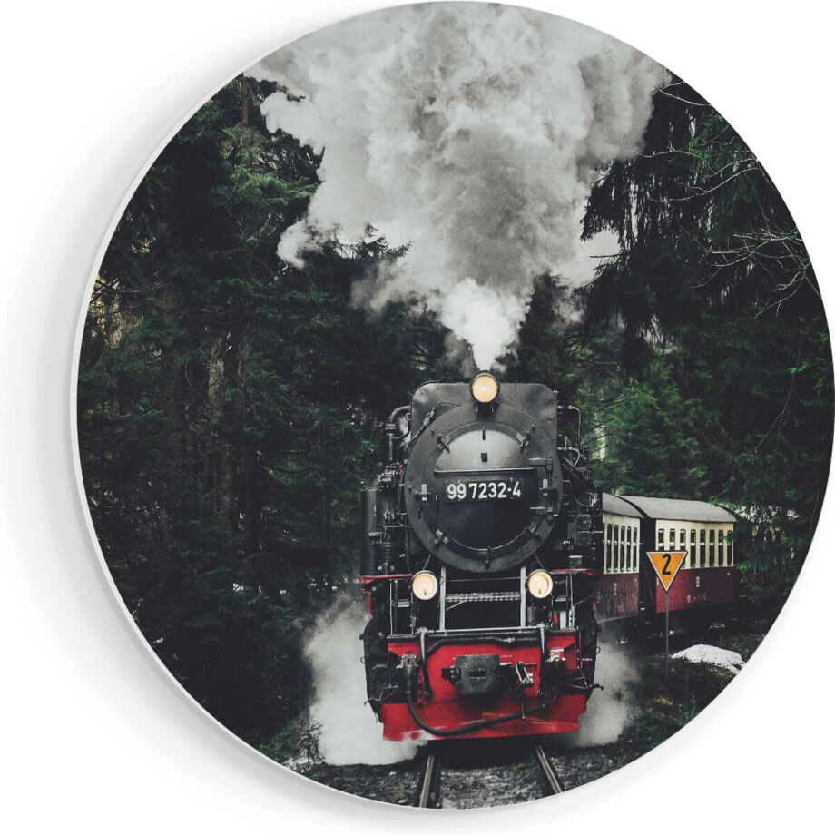 Artaza Forex Muurcirkel Locomotief in de Bossen met Stoom Wolken - 40x40 cm - Klein - Wandcirkel - Rond Schilderij - Wanddecoratie Cirkel Artaza Forex Muurcirkel Locomotief in de Bossen met Stoom Wolken - 40x40 cm - Klein - Wandcirkel - Rond Schilderij - Wanddecoratie Cirkel afbeelding 1