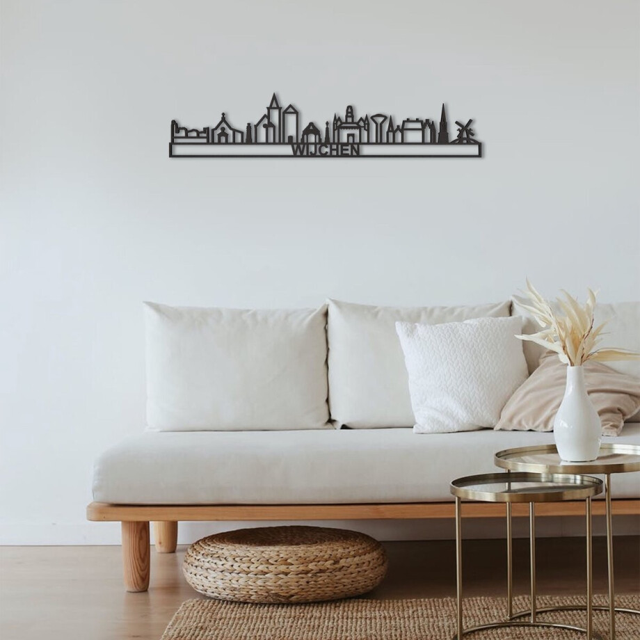 Skyline Wijchen Zwart Mdf 130 Cm Wanddecoratie Voor Aan De Muur Met Tekst City Shapes Skyline Wijchen Zwart Mdf 130 Cm Wanddecoratie Voor Aan De Muur Met Tekst City Shapes afbeelding 1