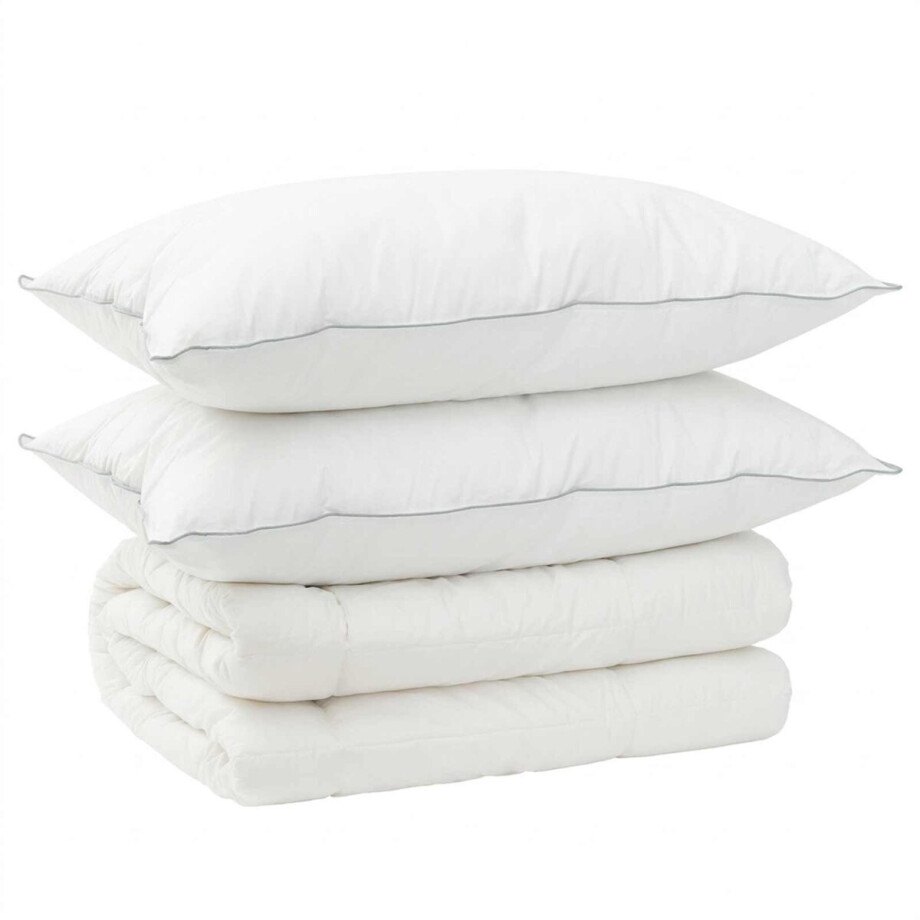 vidaXL - Dekbed - en - Kussen - Set - 3 - st - 200x200 - cm - Winter - 450 - GSM - Wol - Wit vidaXL - Dekbed - en - Kussen - Set - 3 - st - 200x200 - cm - Winter - 450 - GSM - Wol - Wit afbeelding