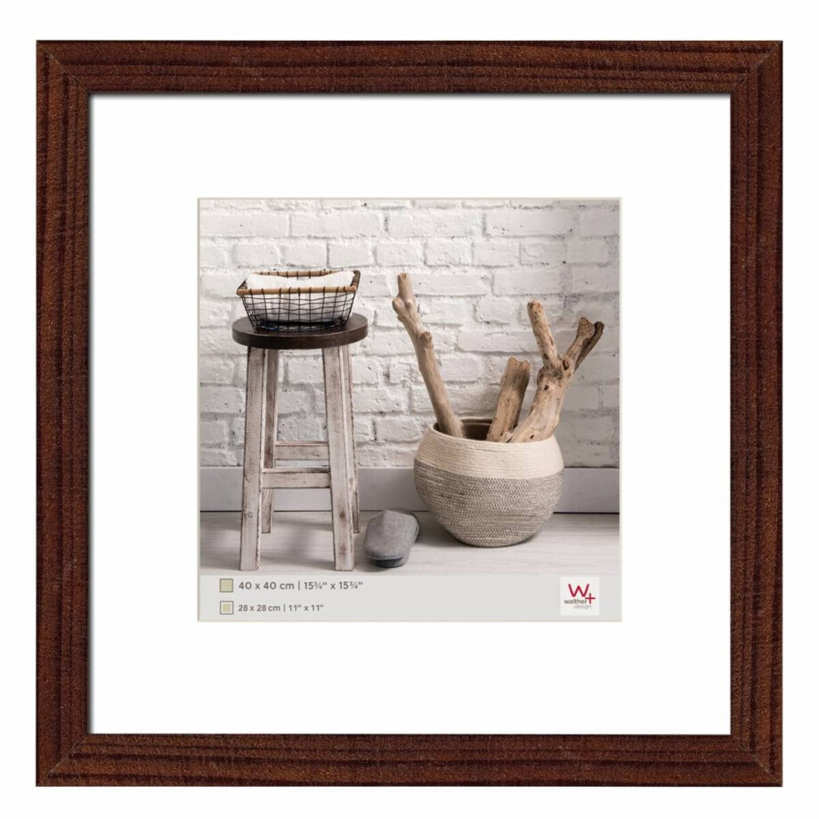 Walther Home - Houten lijst - Fotoformaat 40x40 cm - Walnoot Walther Home - Houten lijst - Fotoformaat 40x40 cm - Walnoot afbeelding 1