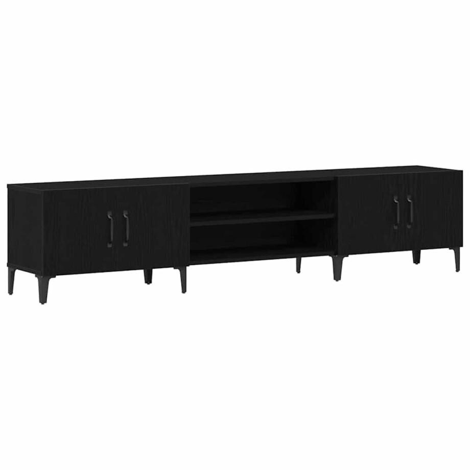 vidaXL - TV - Kast - 180 - x - 31,5 - x - 40 - cm - Zwart - Eiken - Bewerkt - hout vidaXL - TV - Kast - 180 - x - 31,5 - x - 40 - cm - Zwart - Eiken - Bewerkt - hout afbeelding 1
