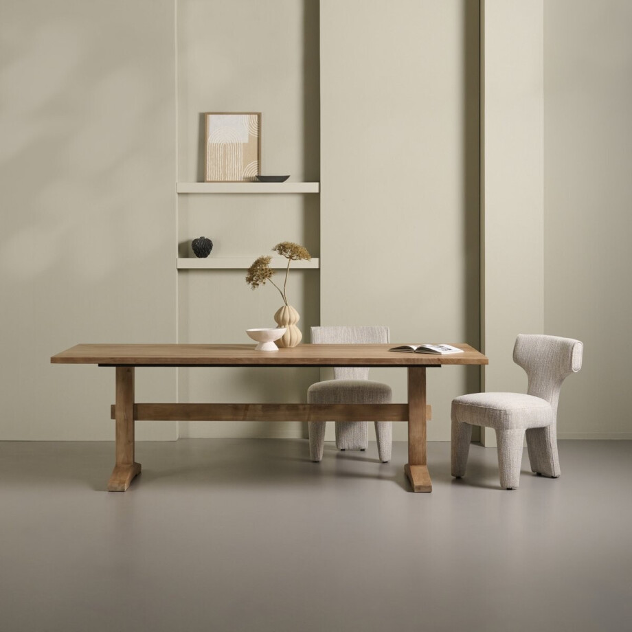 Eettafel Chaves - Hout - Bruin - 220 x 76 x 100 cm (BxHxD) afbeelding 1