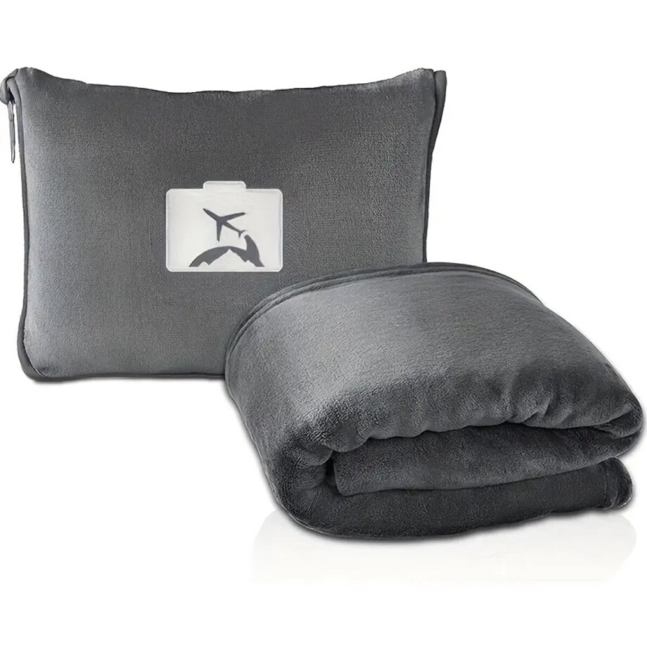 Ultiluxe® 2-in-1 reiskussen en reisdeken - Fleece deken - Grijs - Opvouwbaar met opbergzak - 150 x 130 cm - Comfortabel travel blanket - Reizen, vakantie, kamperen - Auto, vliegtuig of vliegreizen - Wasbaar - Opbergtas met ophanghaak Ultiluxe® 2-in-1 reiskussen en reisdeken - Fleece deken - Grijs - Opvouwbaar met opbergzak - 150 x 130 cm - Comfortabel travel blanket - Reizen, vakantie, kamperen - Auto, vliegtuig of vliegreizen - Wasbaar - Opbergtas met ophanghaak afbeelding 1