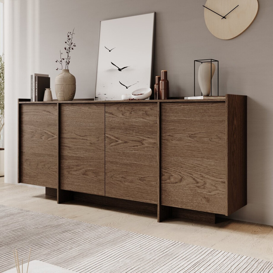 Meubella - Dressoir Jaxon - Donker eiken - 200 cm afbeelding 1