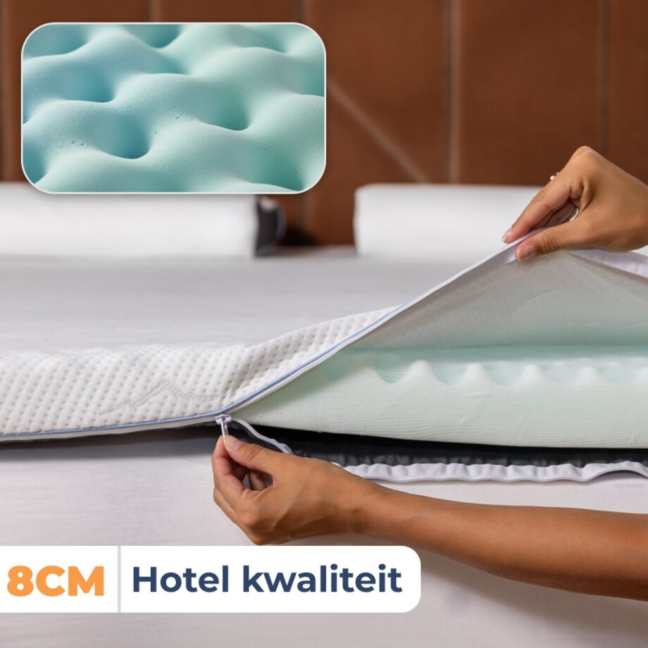 Best Life Topper Matras 120x200 cm - Hotel Matrastopper - Tencel - Topmatras - Topdekmatras 8 CM afbeelding 1