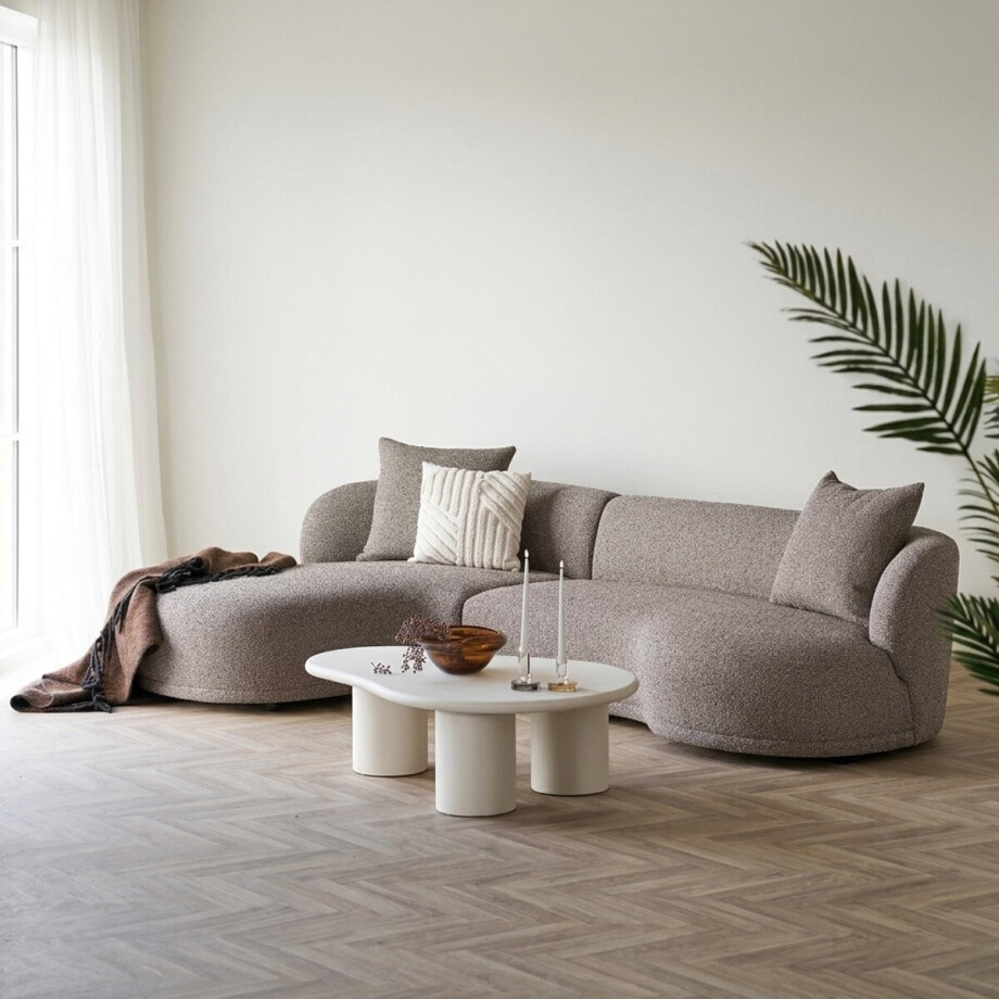 House Nordic Kingston Bruin 2-Zits + Chaise Lounge Links afbeelding 1