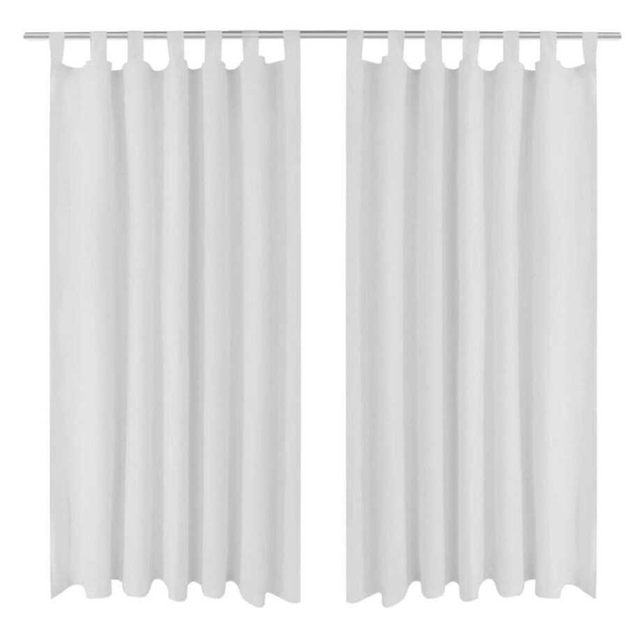 vidaXL - Micro-Satijnen - Gordijnen - met - Ringen - 140 - x - 175 - cm - 2 - stuks - (Wijnrood) afbeelding 1