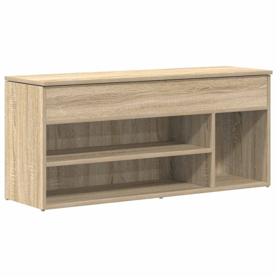 vidaXL - Schoenenbank - 102x30,5x45 - cm - bewerkt - hout - sonoma - eikenkleurig afbeelding 1