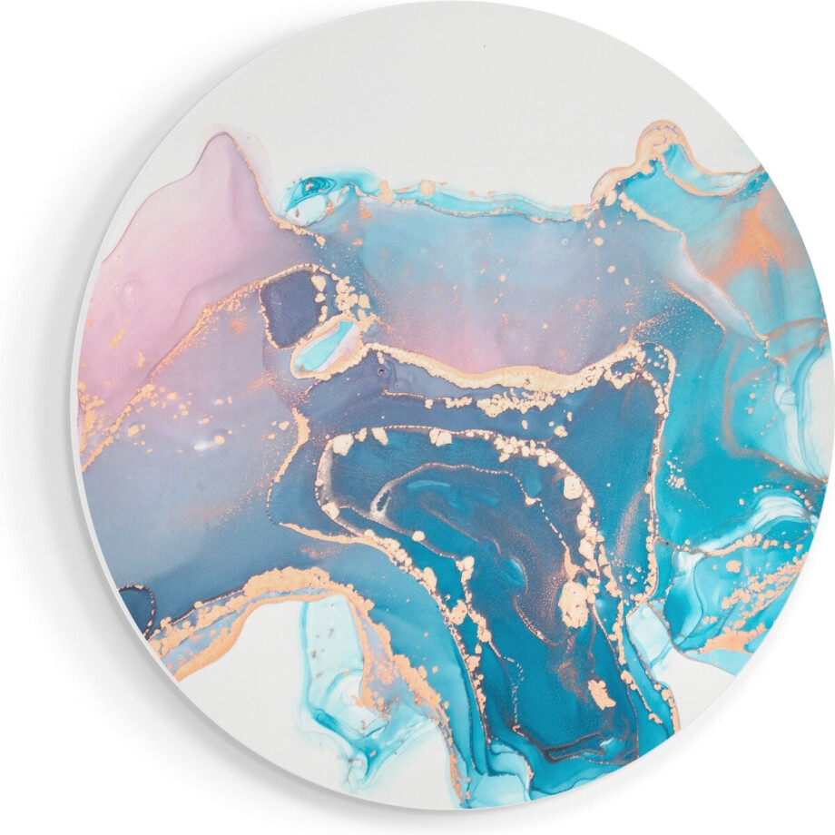 Artaza Forex Muurcirkel Abstracte Kunst van Marmer - 40x40 cm - Klein - Wandcirkel - Rond Schilderij - Wanddecoratie Cirkel afbeelding 1