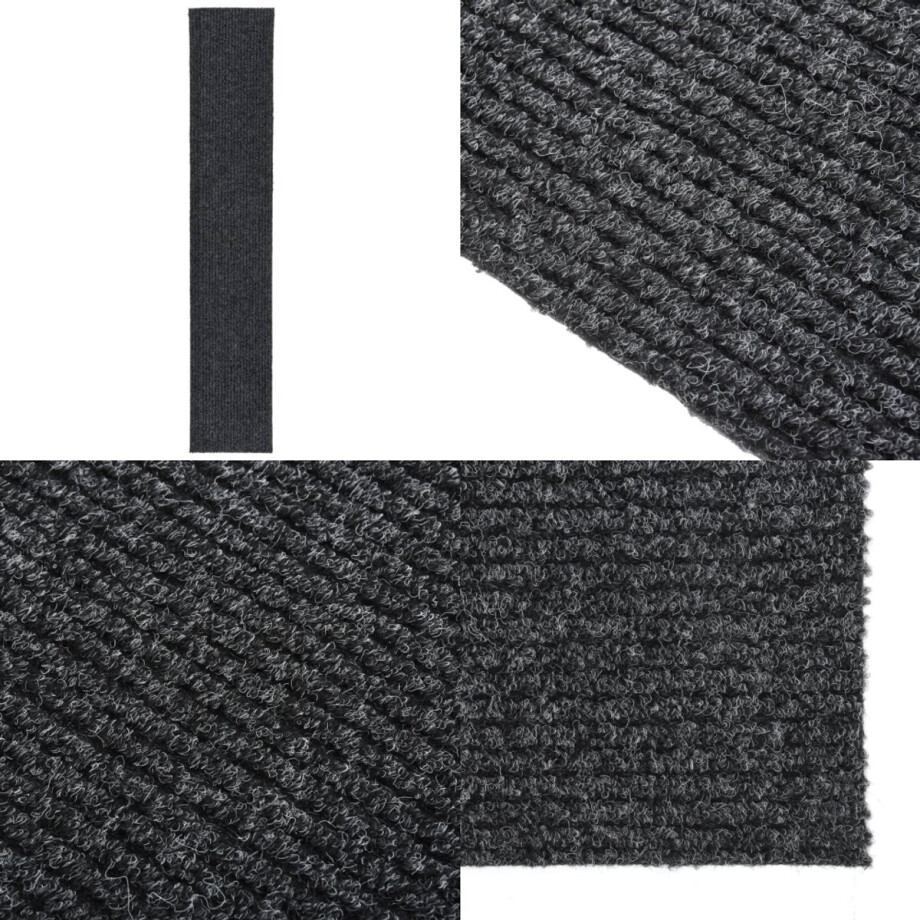 vidaXL Droogloopmat 100x500 cm antracietkleurig - Vloerkleed - Vloerkleden - Loper Vloerkleed - Loper Vloerkleden afbeelding 1
