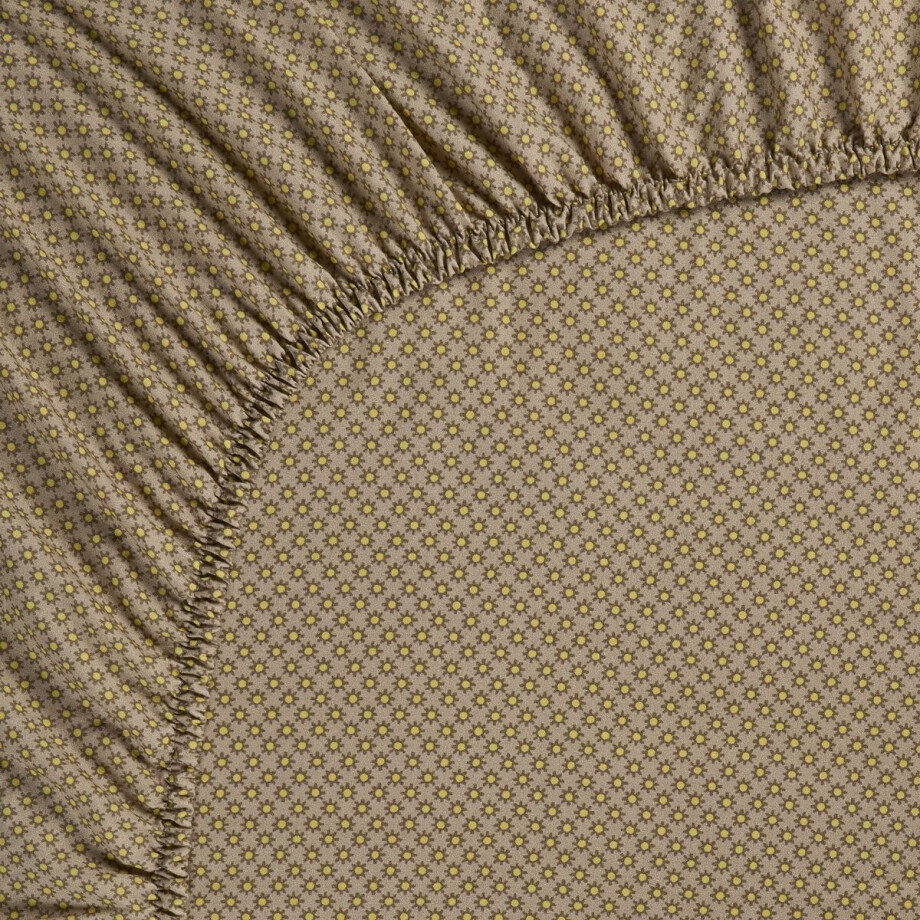 Pip Studio katoen - Hoeslaken - 90 x 200 cm - Geel kaki afbeelding 1