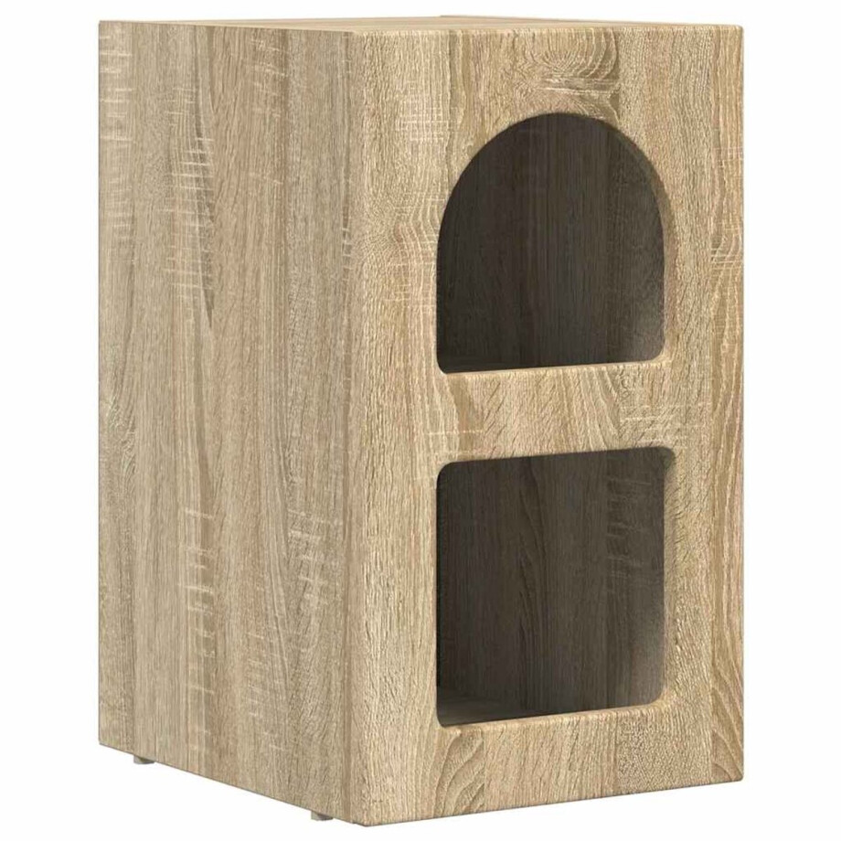 vidaXL - Nachtkastje - Sonoma - Eik - 29,5 - x - 33,5 - x - 50 - cm - Bewerkt - hout afbeelding 1