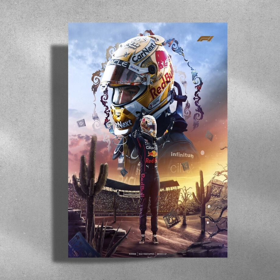 Max Verstappen - Metalen Poster 40x60cm - Mexico GP - Formule 1 afbeelding 1