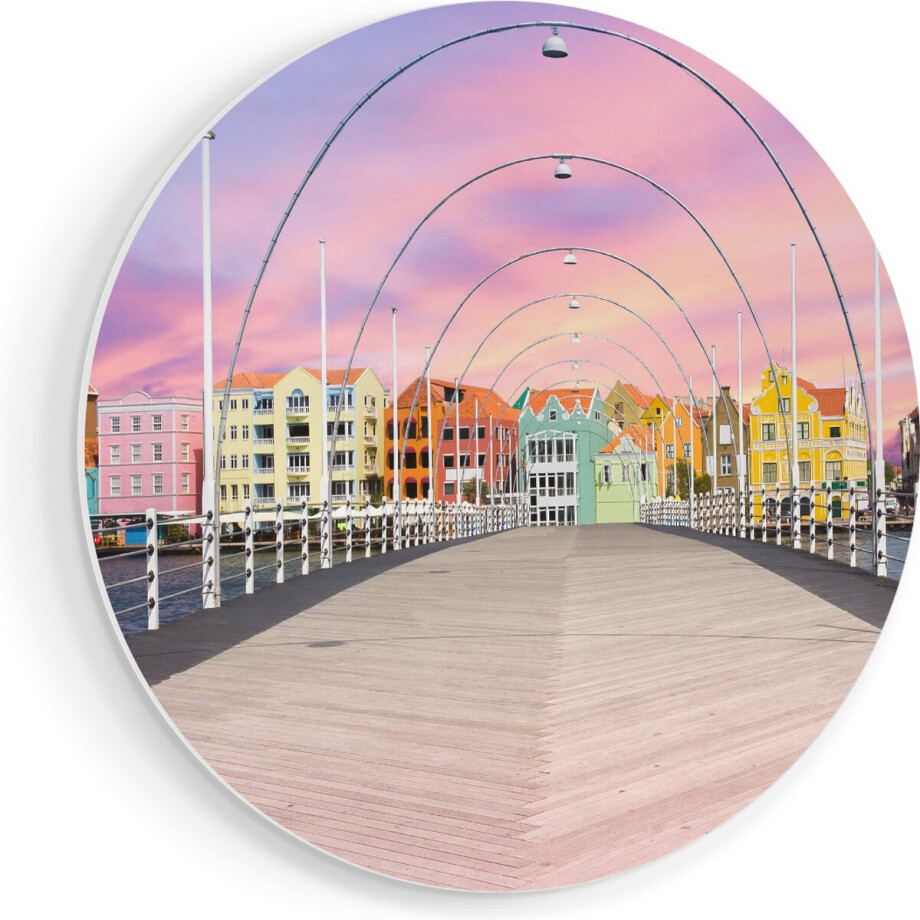 Artaza Forex Muurcirkel Willemstad Gekleurde Huisjes in Curaçao - 90x90 cm - Groot - Wandcirkel - Rond Schilderij - Muurdecoratie Cirkel Artaza Forex Muurcirkel Willemstad Gekleurde Huisjes in Curaçao - 90x90 cm - Groot - Wandcirkel - Rond Schilderij - Muurdecoratie Cirkel afbeelding 1