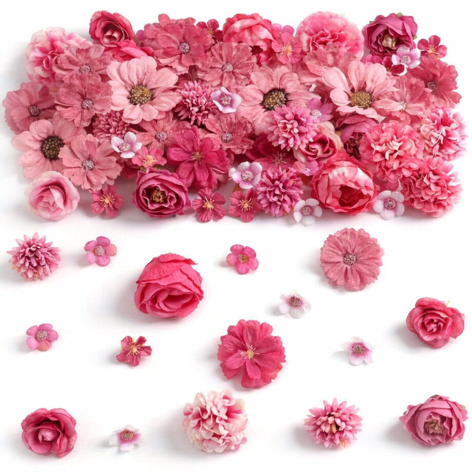 Grote Kunstbloemen Mix 2-8 cm - 50 Stuks - Roze Mix - Kasey afbeelding 1
