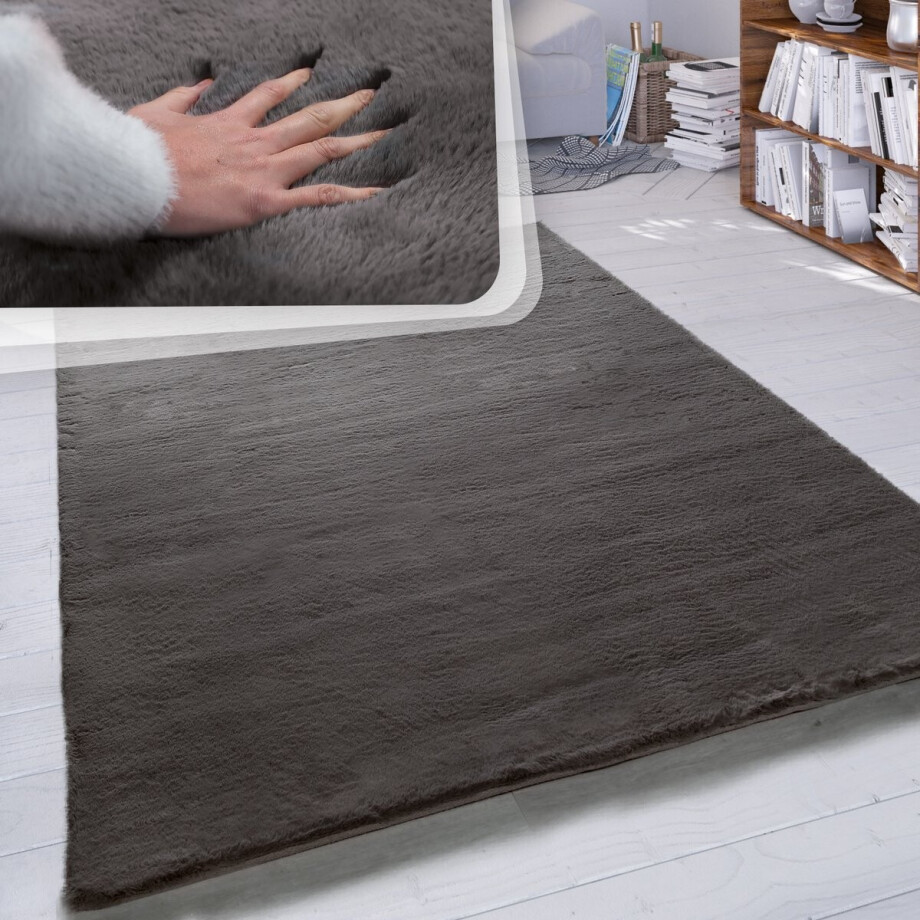 Paco Home Hoogpolig vloerkleed woonkamer kunstvacht superzacht effen 80x300 cm Paco Home Hoogpolig vloerkleed woonkamer kunstvacht superzacht effen 80x300 cm afbeelding 1