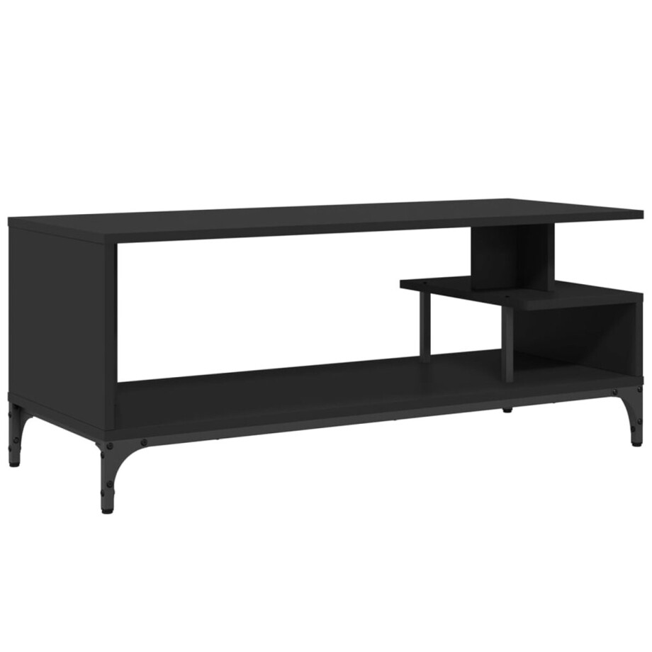 vidaXL Tv-meubel zwart 102x40x41 cm hout & staal Tv Kast - Tv Meubel - Salontafel - Industrial Design - Zwart Meubilair vidaXL Tv-meubel zwart 102x40x41 cm hout & staal Tv Kast - Tv Meubel - Salontafel - Industrial Design - Zwart Meubilair afbeelding 1