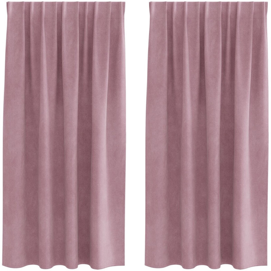 vidaXL - Gordijnen - 2 - st - Donkerroze - 140 - x - 175 - cm - fluweel vidaXL - Gordijnen - 2 - st - Donkerroze - 140 - x - 175 - cm - fluweel afbeelding 1