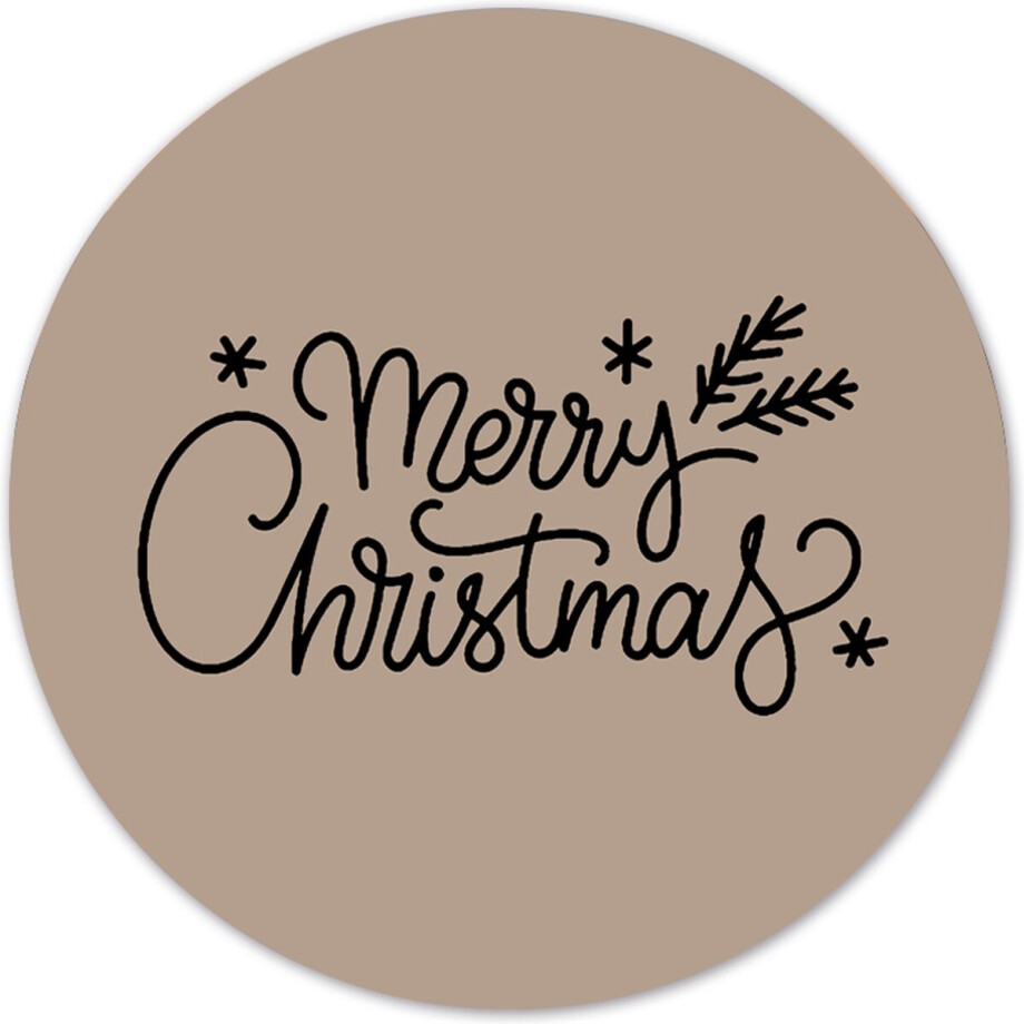 Label2X - Muurcirkel - Kerst Merry Christmas - Ø 30 cm / Forex - Multicolour - Wandcirkel - Rond Schilderij - Kerst - Kerstversiering - Kerst Decoratie - Muurdecoratie Cirkel - Wandecoratie rond - Decoratie voor woonkamer of slaapkamer afbeelding 1