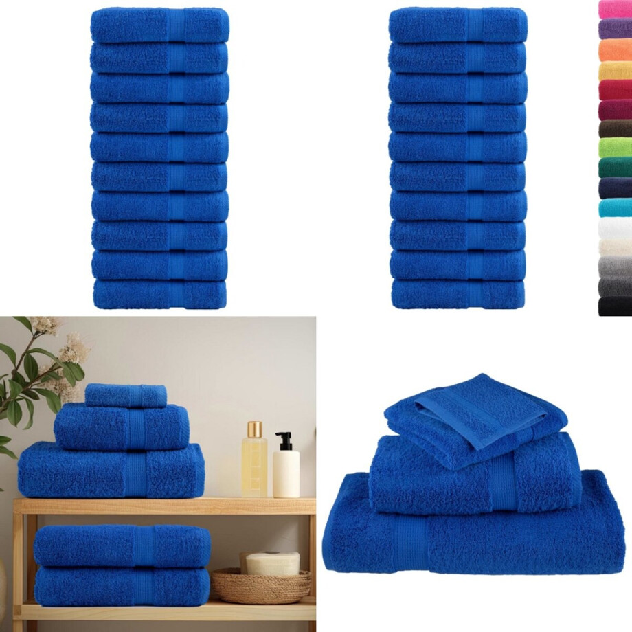 vidaXL Handdoeken SOLUND 10 st 600 g/m² 50x100 cm blauw - Handdoek - Handdoeken - Badhanddoek - Badlaken vidaXL Handdoeken SOLUND 10 st 600 g/m² 50x100 cm blauw - Handdoek - Handdoeken - Badhanddoek - Badlaken afbeelding 1