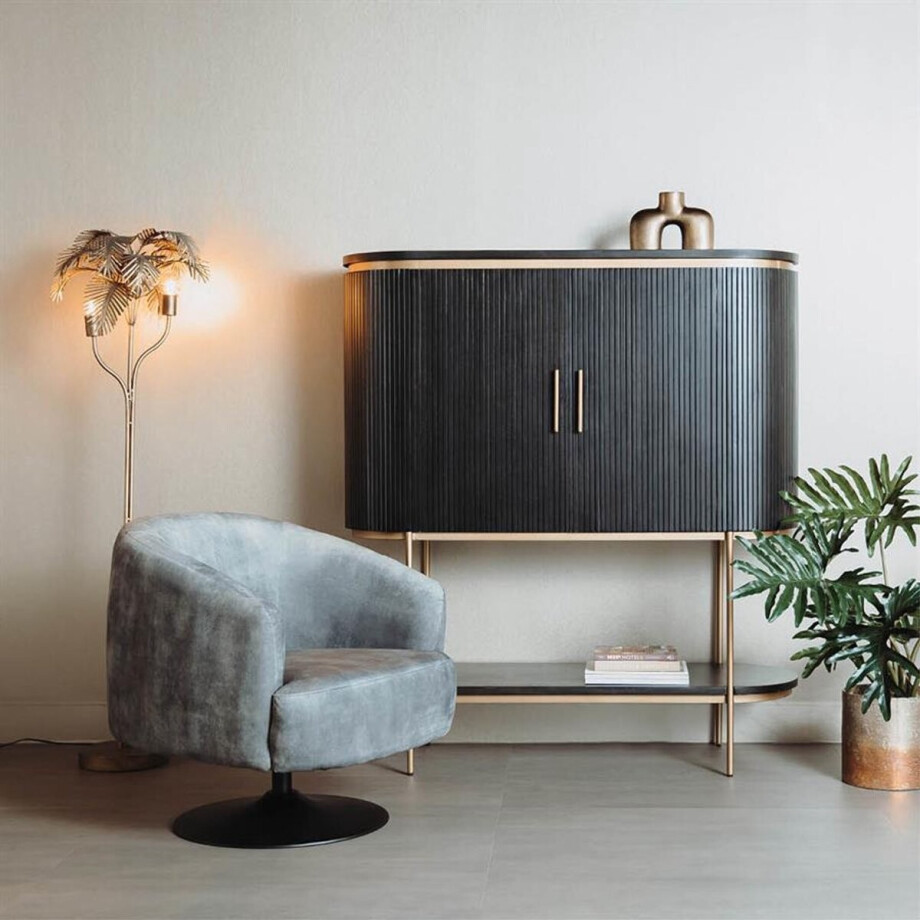 Tower Living Draaifauteuil Barga - Grijs Stof - 80x77x75cm Tower Living Draaifauteuil Barga - Grijs Stof - 80x77x75cm afbeelding 1