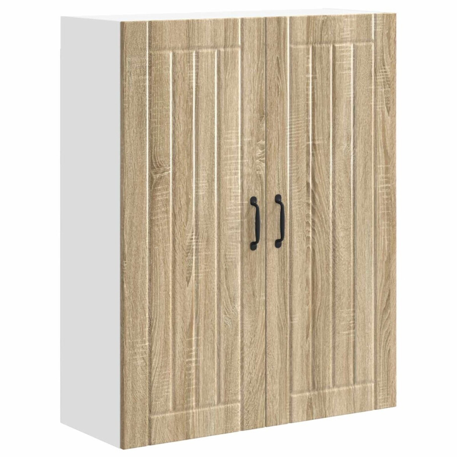vidaXL - Wandkast - LUCCA - Sonoma - Eiken - 80 - x - 31 - x - 100 - cm - Bewerkt - hout afbeelding 1